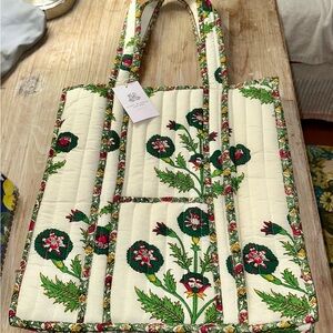 Heart of Grace, Camilla Luxe Quilted Floral Tote Bag